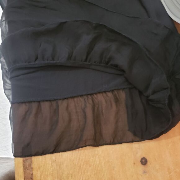 🦋3/$20 AMO Large Black Long Sleeve Scoop Neck Layered Ruffles Blouse Top - Picture 14 of 14